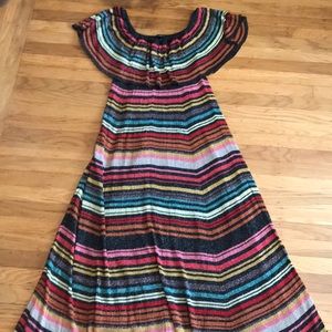 Zara Multicolor Striped Maxi Dress